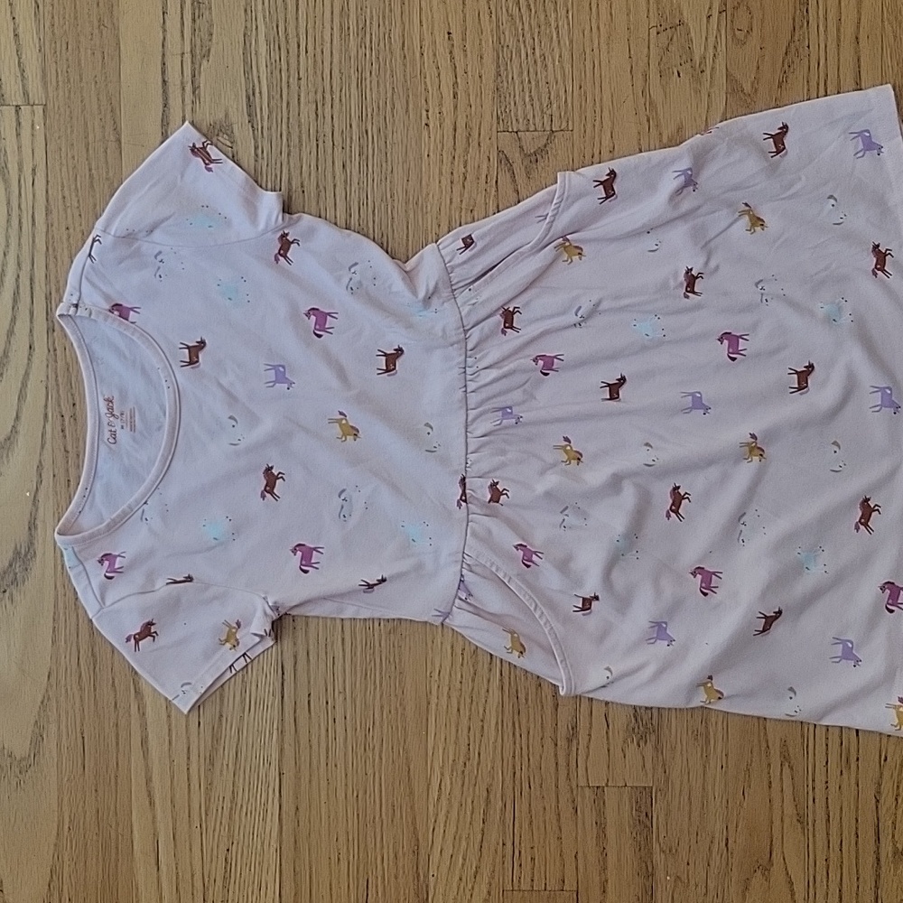 Cat and Jack Size Medium Pink Unicorn Dress.